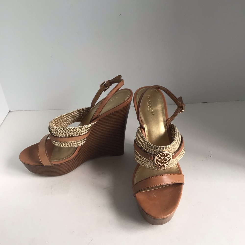 Coach Beatriz Women Sz 9 Wedge Heel Platform Sandal Slingback - Picture 5 of 12